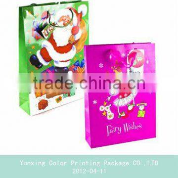 Decorative christmas wholesale boutique paper bag wtith handles