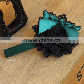 MYLOVE dark green bow barrette vintage hair clip