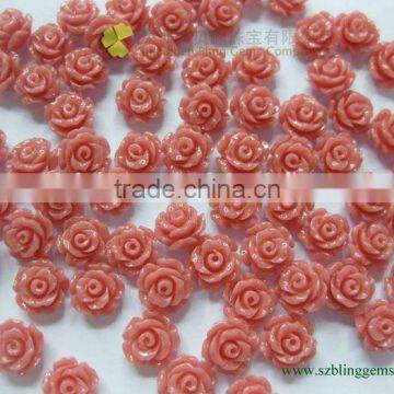 New arrival wholesale gemstone jewelry synethetic coral flower carved loose bead
