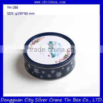 High quailty round tin box for cookie packaging