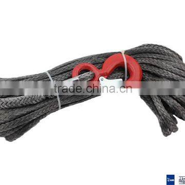 8mm x 30meters grey color synthetic winch rope with hook for 4x4/4wd/utv/atv/suv/offroad