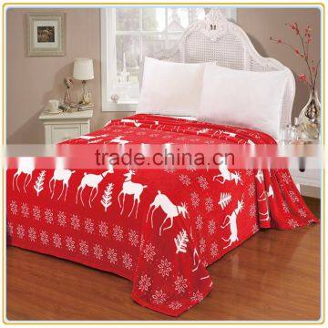 Super Soft Fleece Prints Throw Blanket for Sofa Couch Lounge Bed Bedding Chirstmas Red Reindeer Snowflakes