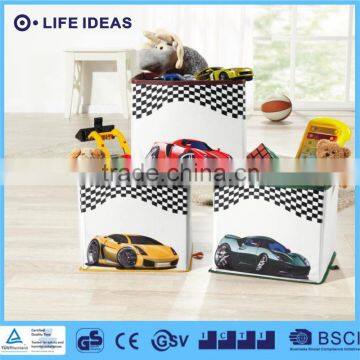 Boys Toys Car Printing Fabric Foldable Storage Bins Box Cubes sets