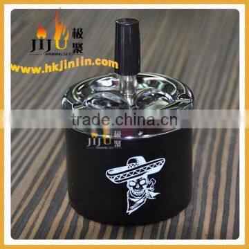 JL-015S Yiwu jiju personalized cool Durable round metal Spray paint cigarette ashtray wholesaler