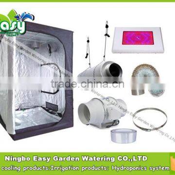 Complete indoor grow tent kits with 120W LED grow light and ventilation equipment. size 120x120x200mm