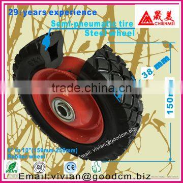 industrial wheel 6 inch pneumatic rubber wheel/polyurethane wheel