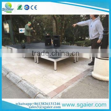 1m by 1m activity stage four square legs aluminum stage