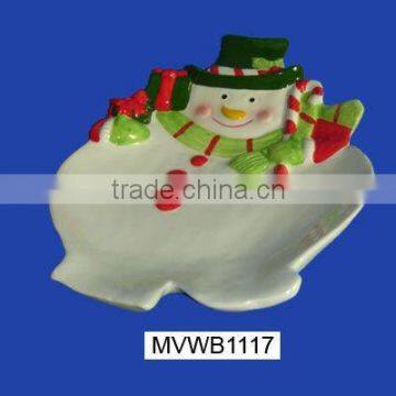 chritmas ceramic snowman decor