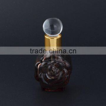 Various Colors Glass Bottles for Essential Oil Empty Flower Shaped Glass Perfume Bottle With Glass Stopper photo-3