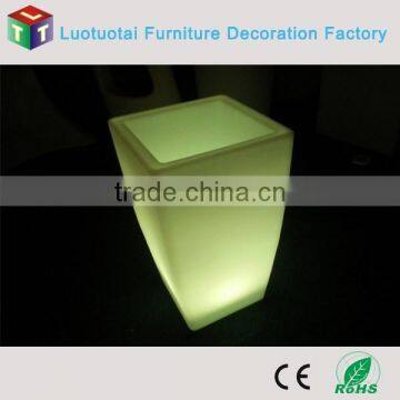 Rechargeable plastic square led flower pot use for garden