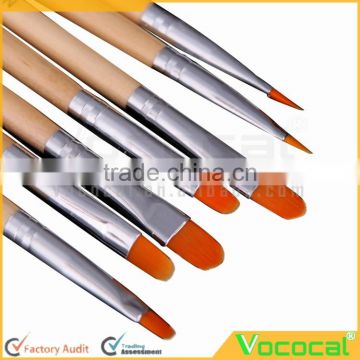 7 PCS Wooden Nail Art Acrylic UV Gel Pen Brush Tool Set Kit