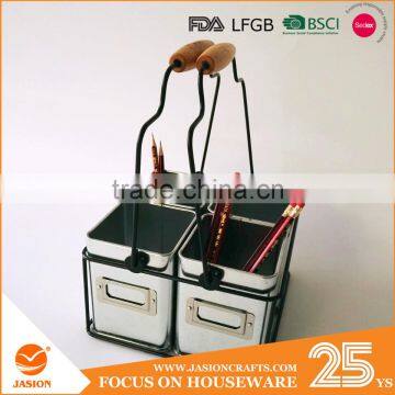 Organizer Office Desk Tidy Kids Pencils Storage Holder Metal Caddy Pen Container Basket