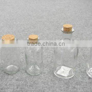 clear glass pudding jar beverage jar with wooden cork