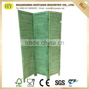 foldable rustic retro shutter shaped wood room divider