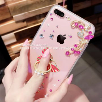 Ring Stent Holder Soft Silicone Cell Phone Cover Case Diamond Mobile Phone Cases for IPhone7/7Plus/6/6s/6plus/6splus photo-3