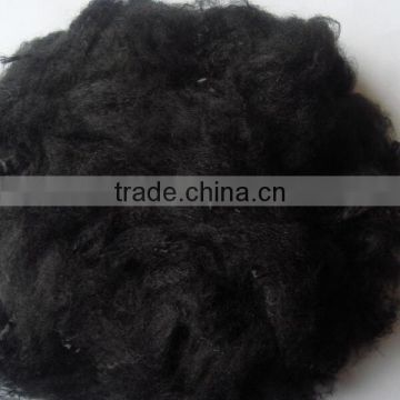 High quality 100% polyester staple fiber in black for knitting fabric 3D*38MM