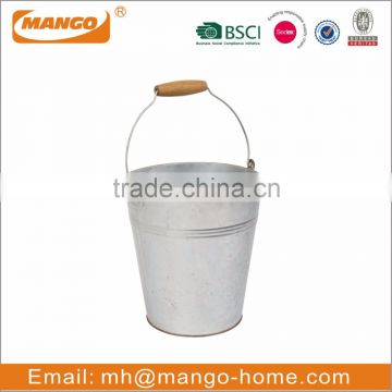 Traditional Garden Wooden Handle galvanized steel bucket