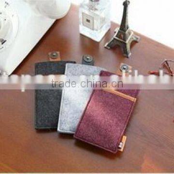 Low Price Gift for Him Wholesale Polyester Business Card Sleeve Money Cover Cotton Felt China Mobile Phone Case With Snap Button photo-4