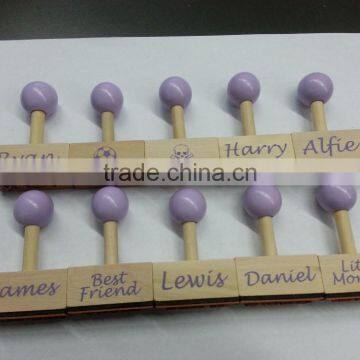 Custom Logo Kids DIY Craft Rubber Wooden Stamp With Ink Pad photo-6