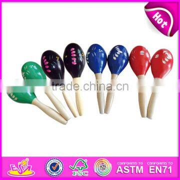 2017 Wholesale cheap promotional mini wooden kids maracas for sale W07I047