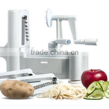 Tri Blade Plastic Spiral Fruit/Vegetable Slicer Spiralizer Bundle