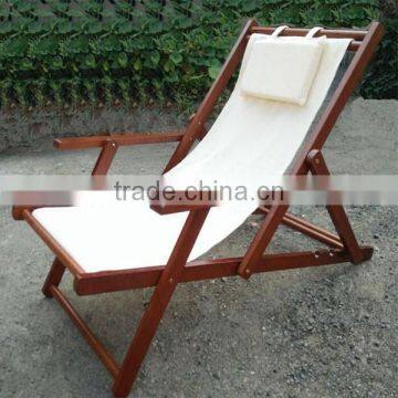 Folding Leisure Chaise Lounge Wooden Beach Chair photo-4