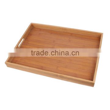 Aonong Rectangle bamboo tray,serving tray with handles