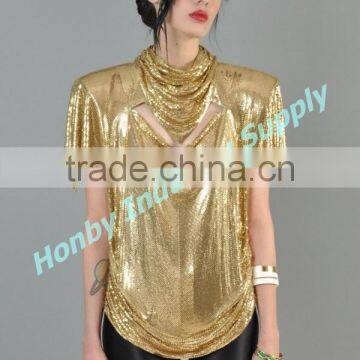 Garment 3mm Golden Color Metal Mesh Aluminum Cloth