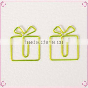 Facoty supply christmas gift box shape metal paper clips