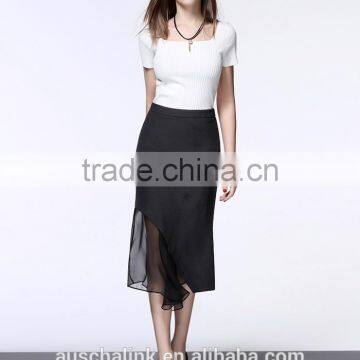 Beautiful Design Asymmetrical Office Wear Long Skirts for Women photo-3