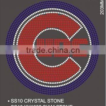 Hot Fix Motif Chicago CUBS Rhinestone Transfer Wholesale photo-3
