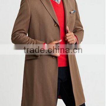 2014 Men Coat Brown Color Slim Fit photo-3