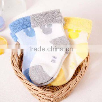 Hot sales good quality winter cotton cute baby socks with Small MOQ