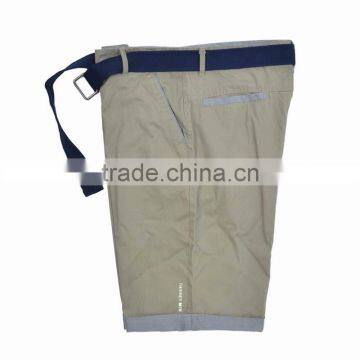 Mens Tan Khaki Waistband Belt Cargo Shorts photo-3