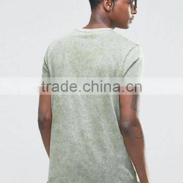 Longline T-Shirt In Acid Wash/stone Washed Green photo-4