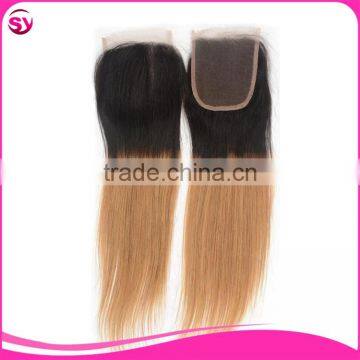 1B/27 Lace Closure Bleached Knots Ombre Blonde Hair Closure Piece, Free Parting Lace Closure Blonde photo-3
