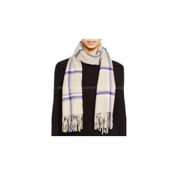 ladies Windowpane  pure cashmere scarf