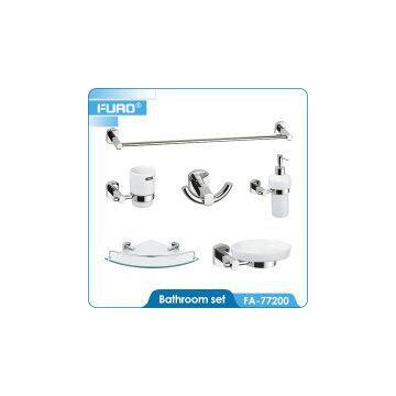 Wall mounted brass chrome bathroom accessory set