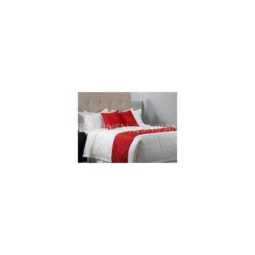 Single Size Red Luxury Hotel Bed Linen Sheets , 4 Star Luxury Hotel Collection Bedding Sets