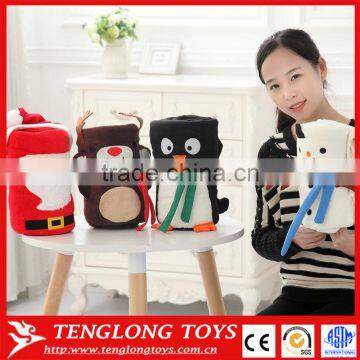 NEW ! 3-in-1 blanket, pillow and plush toy christmas set toy