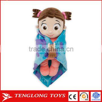 2017 Hot Selling High Quality 10''*10'' Baby Blanket 11'' Stuffed Baby Toys