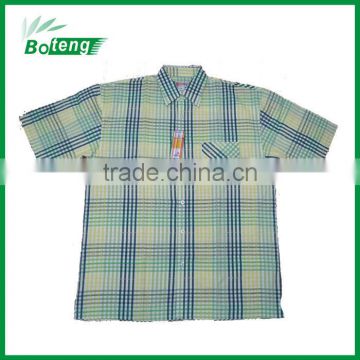 Men's Yarn dyed plaid casual short sleeve shirts