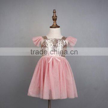 Angel Sleeve Sequin Dress for kids girl