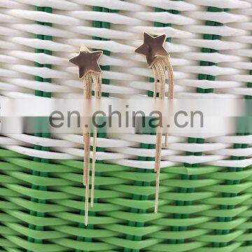 Custom Star Gold Stud Earrings for Women Latest Design Long Tassel Earring photo-2