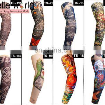 Summer Outdoor Cooling Cycling Sun Block Tattoo pattern Uv Protection Sleeve Ice Silk Cone Thimble sunscreen Sleeves