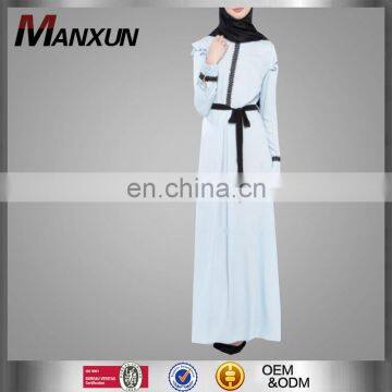 Dubai Model Mualim Abaya Long Sleeves Maxi Dress Fashion Islamic Clothing Long Coat With Waist Wholesale