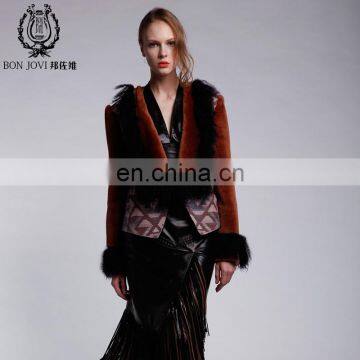 Fashion Sheep Fur & Skin Jacket Mogolian Sheep Fur Trim Sheepskin Fur Coat Hot Sale Ladies Fur Dress photo-6