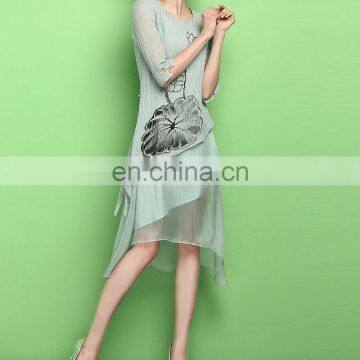 2015 New Design Half Sleeve Lady Custom Dress Shirt