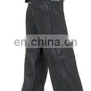 HMB-334A-2 WOMEN LEATHER CHAPS ZIPPER STYLE CHAP BLACK