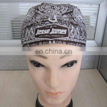 sport 100% Cotton Specific Logo Printed Customized Bandana Cap,pirate hat,Doorag